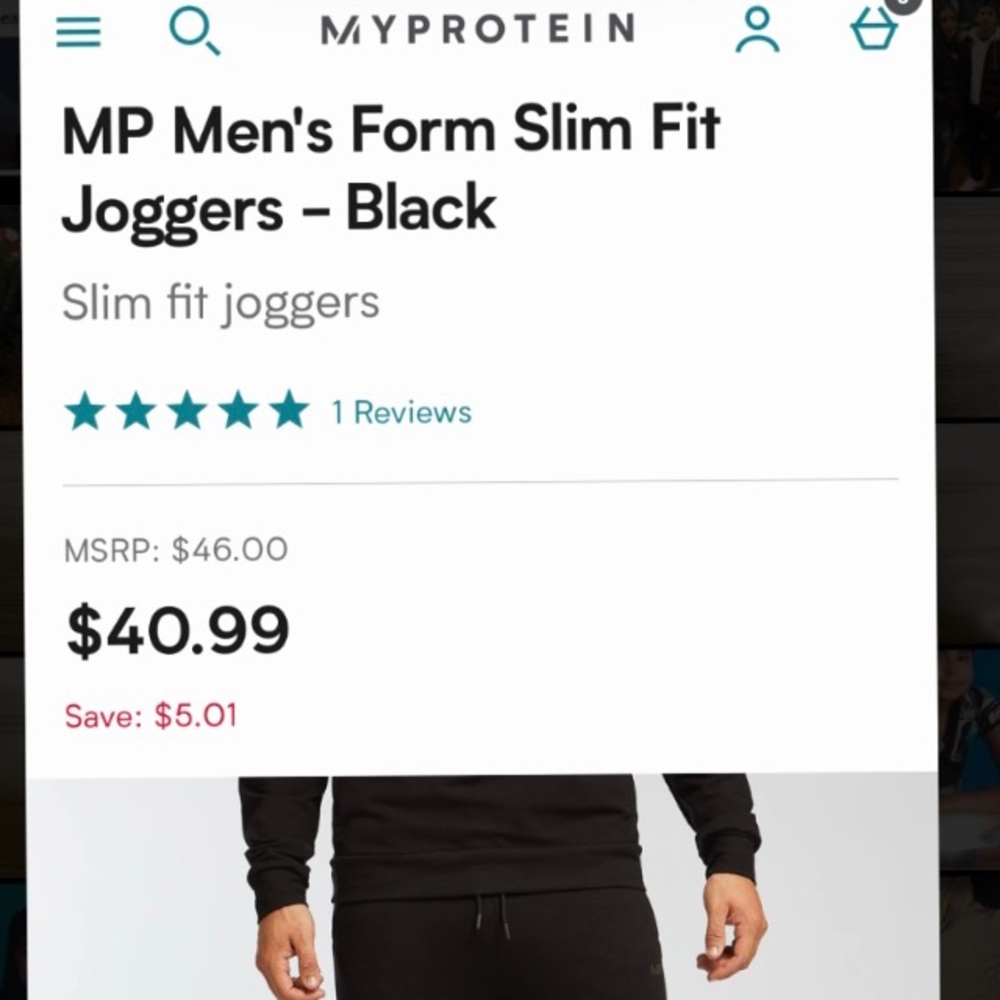 MP Men's Form Slim Fit Joggers - Black - XS